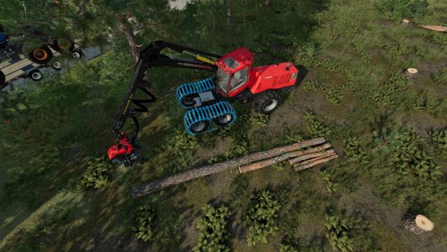 Extended Wood Harvester Cutting