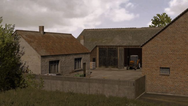 Brick Farm With Cows