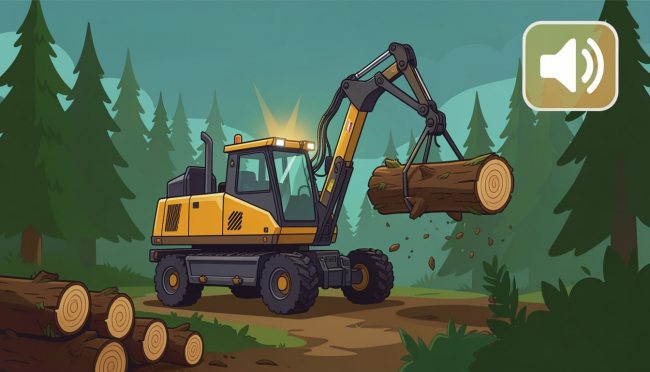 Звуки лесозаготовки - Wood Harvester Sounds